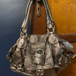 Chloe large metallic paddington bag